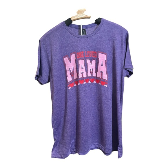 ONE LOVED MAMA T-Shirt | Gildan Softstyle | Size 2XL | Purple | New - Picture 2 of 4